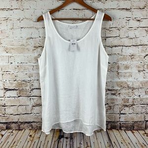 j jill love linen white top NWT